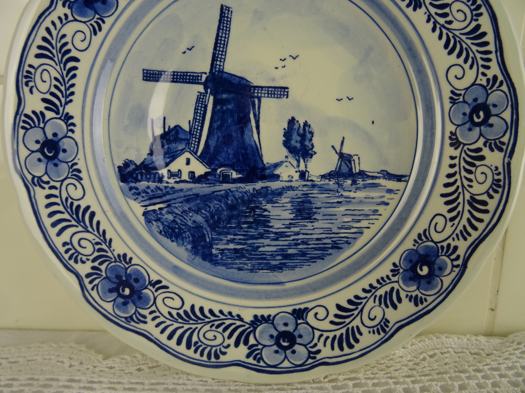 wond maandag pijnlijk Antiek Delfts blauw wandbord molen - Curiosa en Kunst.nl