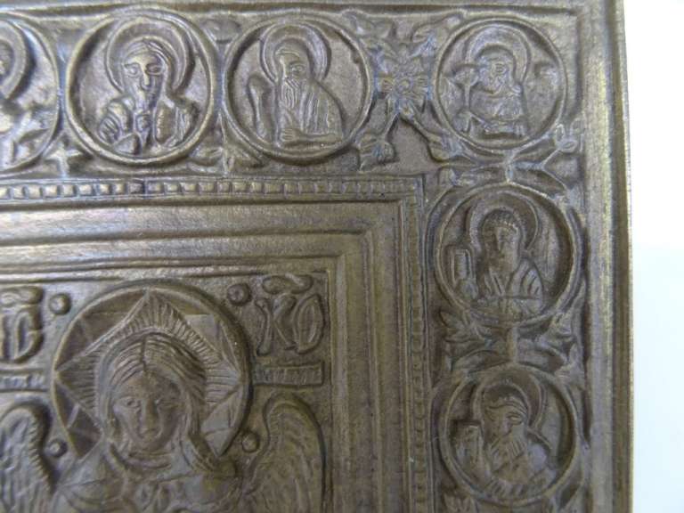 Antiek bronzen icoon Engel van de Grote Raad