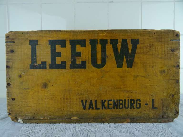 Vintage houten Leeuw Bier krat