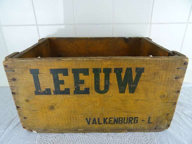 Vintage houten Leeuw Bier krat