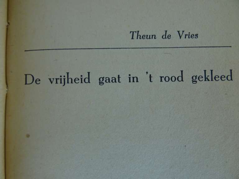 De vrijheid gaat in 't rood gekleed door Theun de Vries