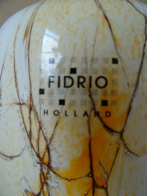 Vintage glazen vaas Fidrio Holland 11cm