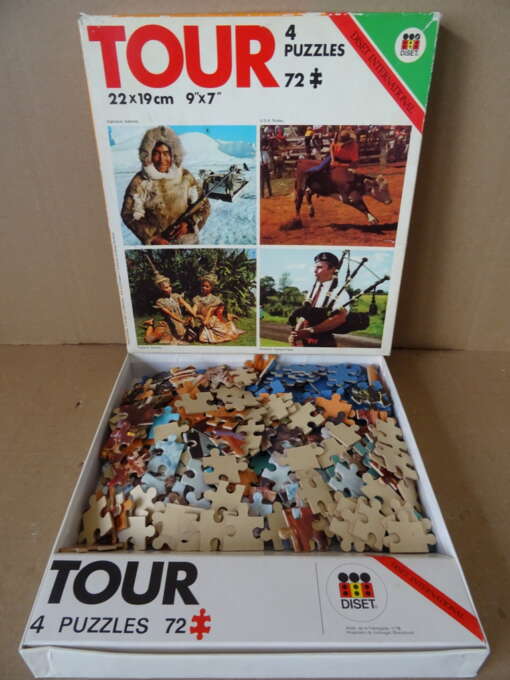 Vintage puzzel Tour 4 puzzles Diset International