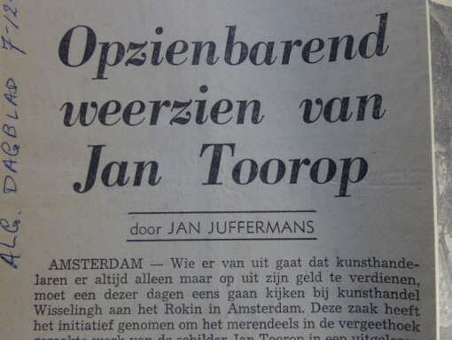 Robert Siebelhoff Jan Toorop catalogus expositie 1970