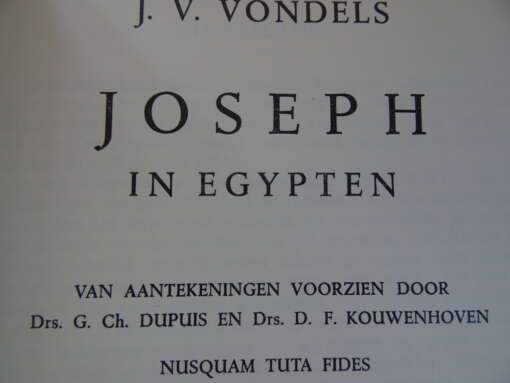 J. V. Vondels Joseph in Egypten