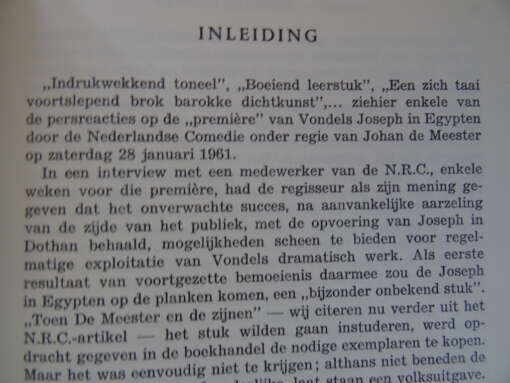 J. V. Vondels Joseph in Egypten