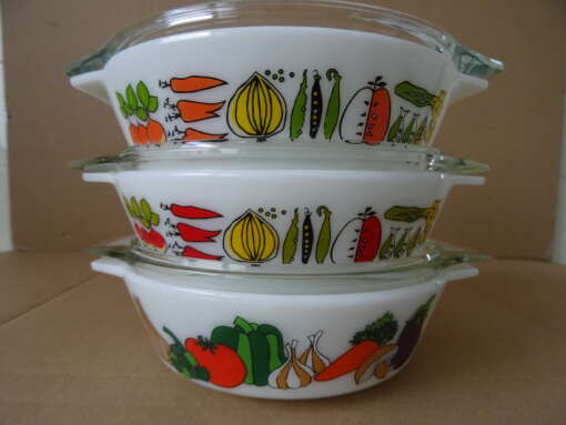 Vintage terrine set van opaline glas