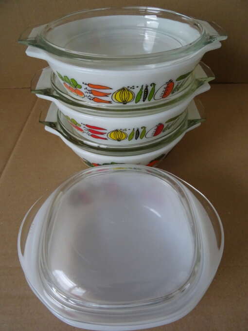 Vintage terrine set van opaline glas