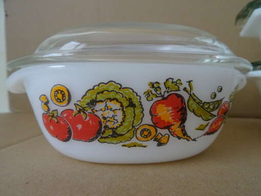 Vintage terrine set van opaline glas