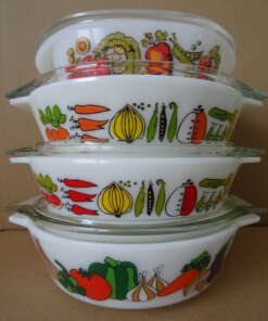 Vintage terrine set van opaline glas