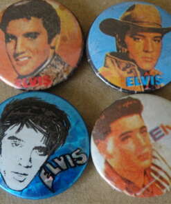 Collectie van 4 vintage Elvis Presley buttons