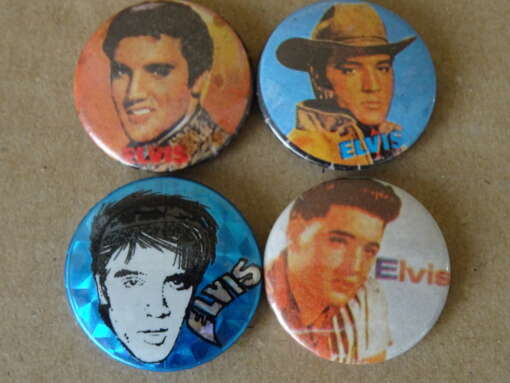 Collectie van 4 vintage Elvis Presley buttons