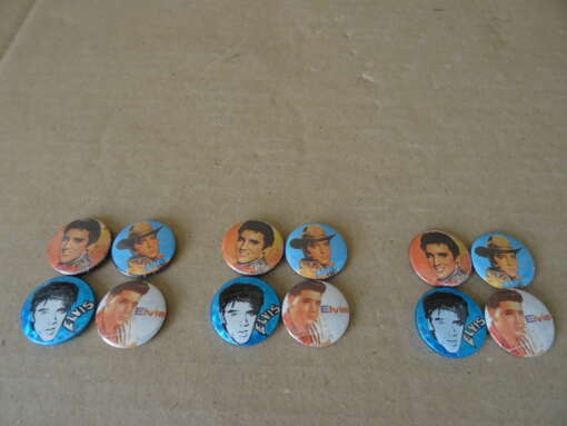 Collectie van 4 vintage Elvis Presley buttons